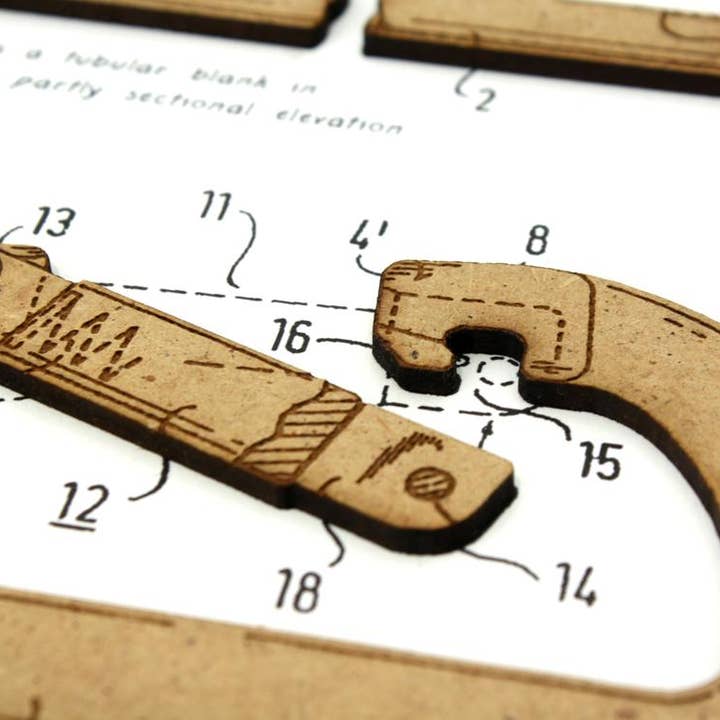 Simply Cut Art – wholesale Art print – Climbing Gifts, Carabiner Patent Art1