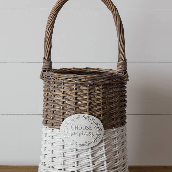 Audrey's Home & Gift – Cesta por atacado – Cesto - Escolha a Felicidade, Redondo (PC)0