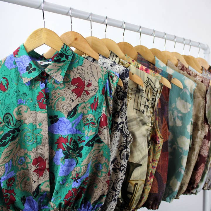 Reworked Vintage Sleeveless Button Up Blouse - Cinched for wholesale by Sun's Out!