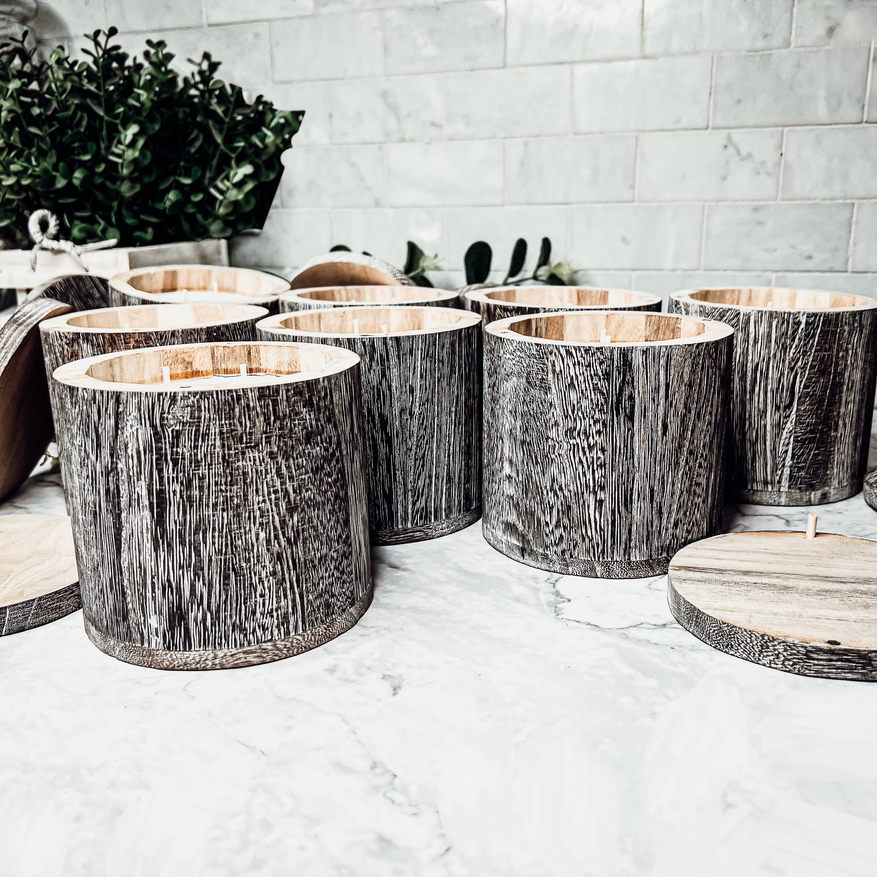 Gia Roma – wholesale Burkljus – Återanvändbar ljusvas i trä med lock, sojavax14