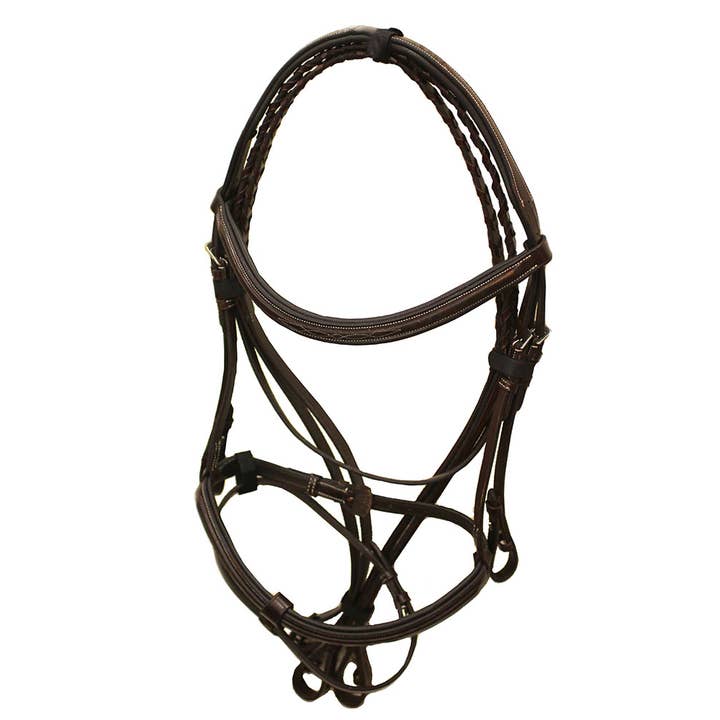 Grewal Equestrian - Wholesale Horseback Riding Gear - Marco Simone Italian Monocrown Bridle with Removeable Flash
