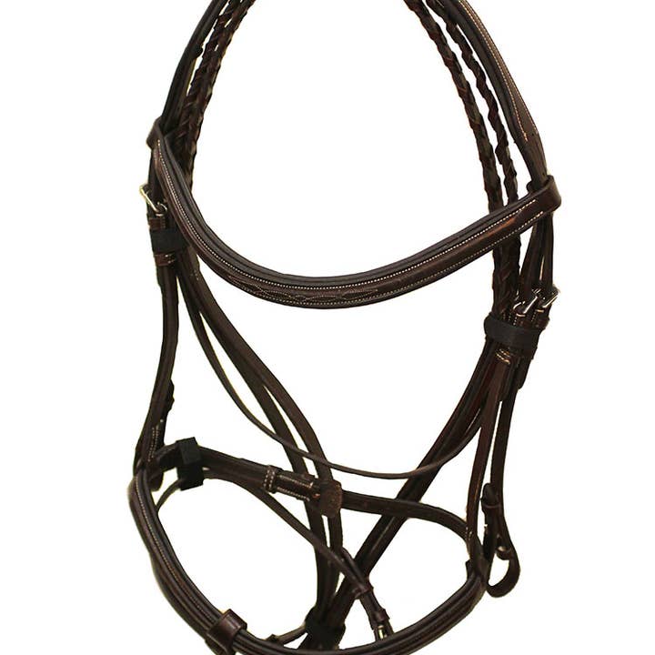 Marco Simone italienskt monocrown-träns med avtagbar flash för wholesale av Grewal Equestrian