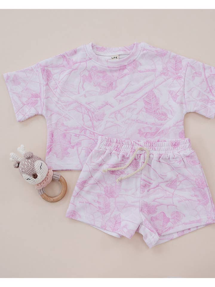 Lucky Panda Kids - Wholesale Top & Short Set - Kids - Shorts Set | Pink Camo6