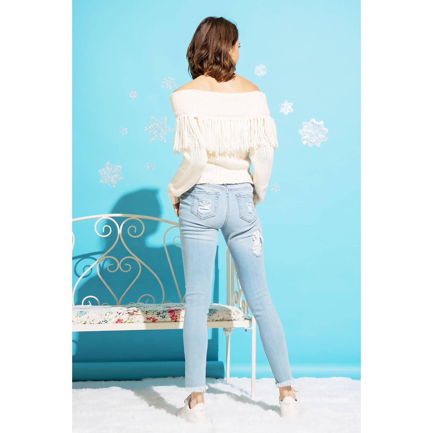 Sweet Generis - Vente Pull en maille – femme - PULL EN MAILLE ÉPAISSE À FRANGES ET ÉPAULES DÉNUDÉES27