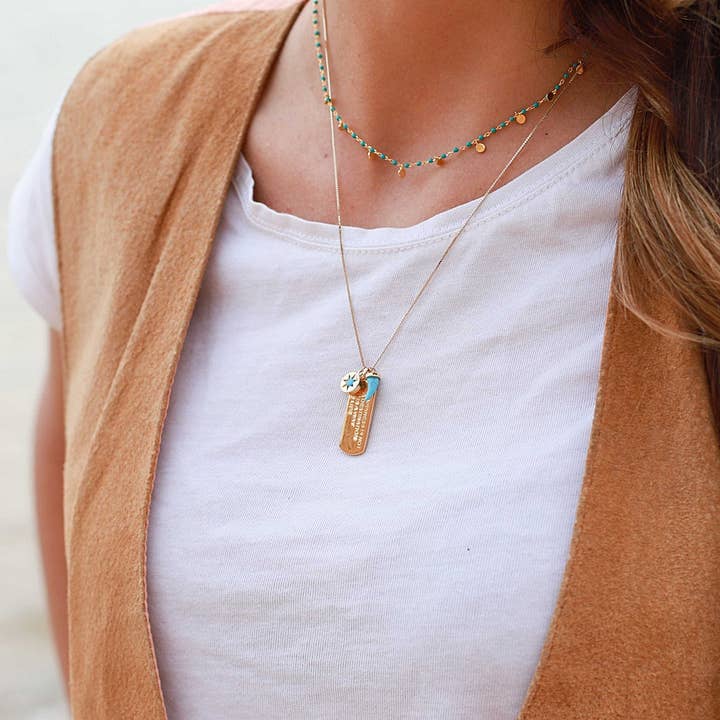 Aran Jewels - Wholesale Pendant/Charm Necklace - HAPPINESS gold necklace3
