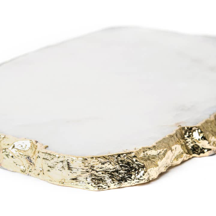 Serein Wellness - Venta al por mayor Tablas de quesos - Tabla de queso de cuarzo blanco, bandeja para platos de 11 x 7 pulgadas
