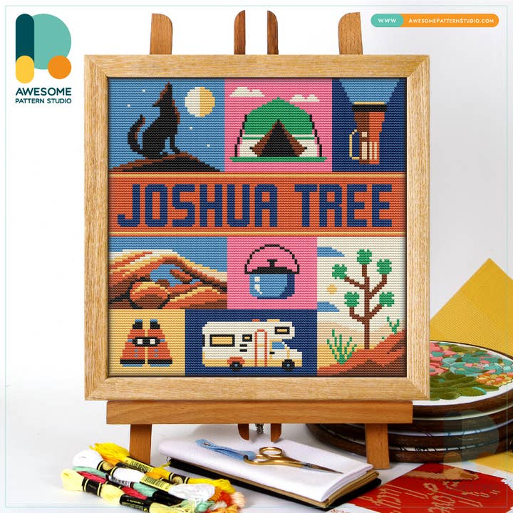 CS2672-1 Parc national de Joshua Tree, kit de point de croix compté pour la vente par Awesome Pattern Studio