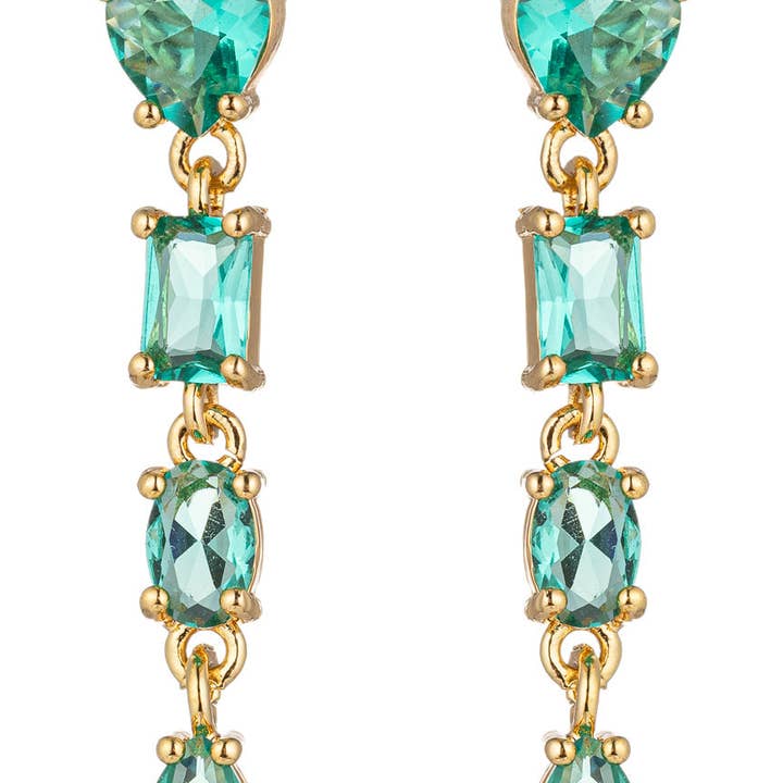 Eye Candy Los Angeles - Wholesale Dangle Earrings - Martina Green Drop Earrings0