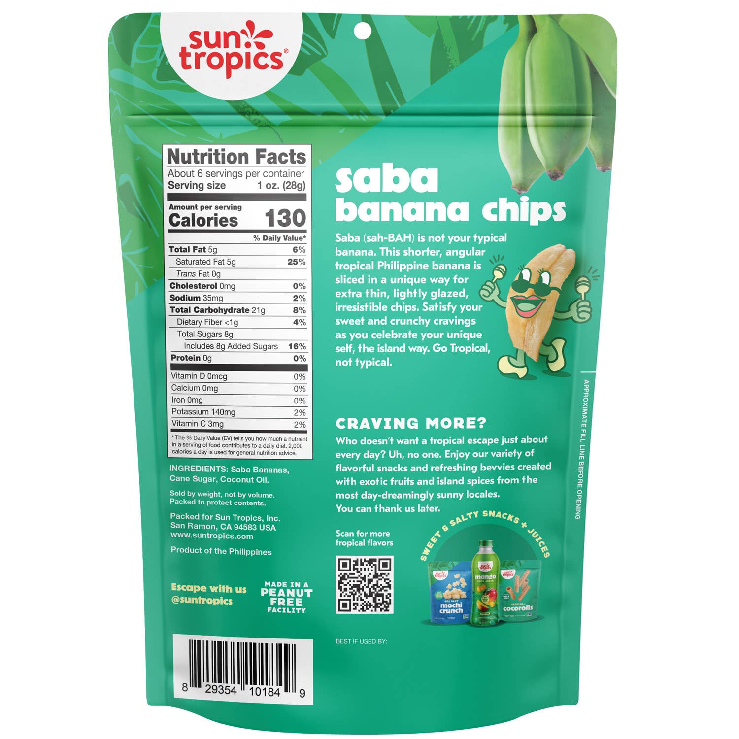 Sun Tropics - Wholesale Chips - Sun Tropics Saba Banana Chips - Original, 6.0 oz1