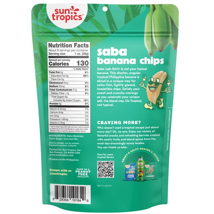 Sun Tropics - Wholesale Chips - Sun Tropics Saba Banana Chips - Original, 6.0 oz1