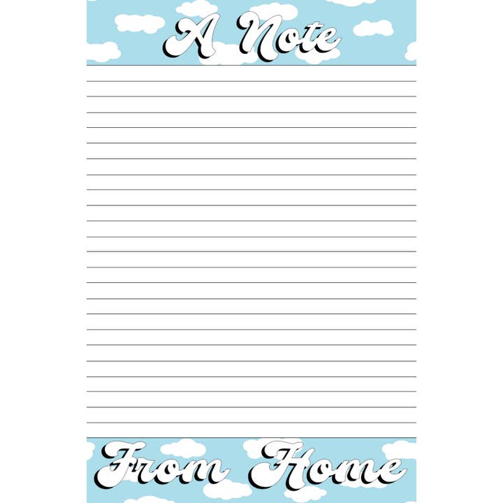 A NOTE FROM HOME Blank Stationery with Envelopes & Pen for wholesale by Sunny Marshmallow