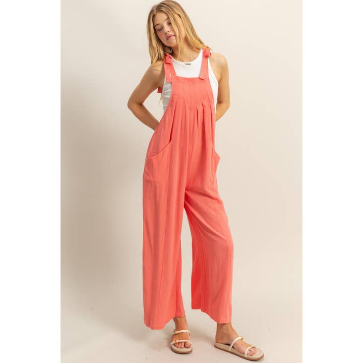 HYFVE - Wholesale Jumpsuit - Women's - HF25C822-Self-Tie Shoulder Straps Jumpsuit