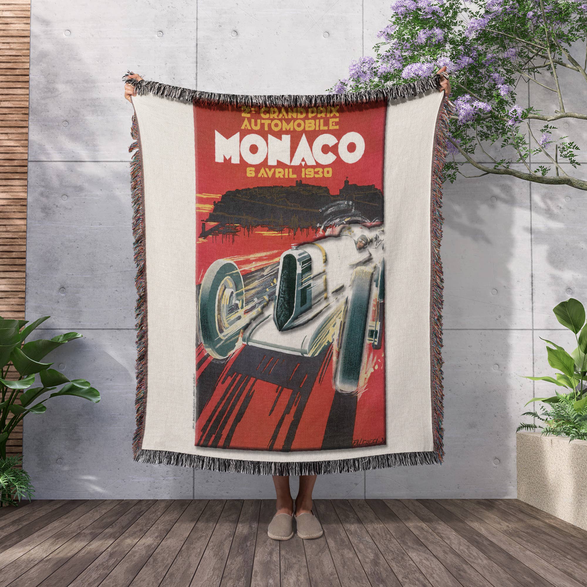 3dRose - Wholesale Throw Blanket - 3dRose, Monaco Grand Prix Advertising Poster, Blanket2
