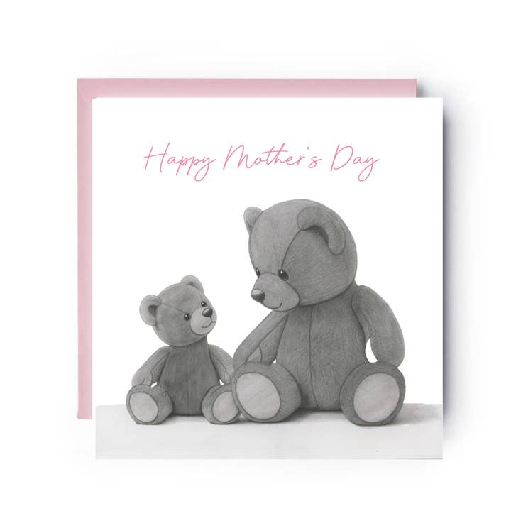 Carte de vœux de fête des mères avec ours en peluche pour la vente par Libra Fine Arts