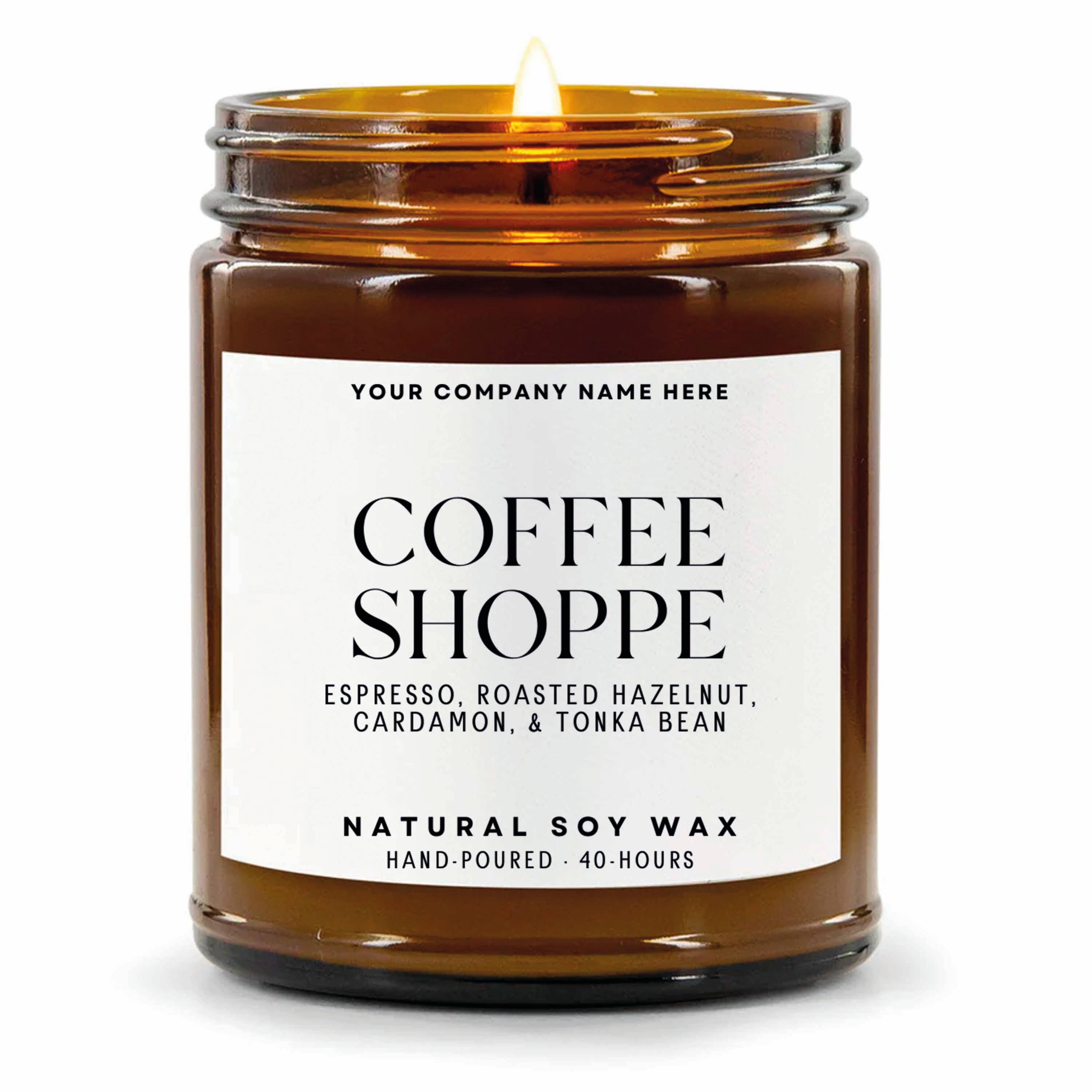 Candle Drop – wholesale Jar/filled candle – Label Style 1 | Wholesale White Label Soy Candle | Amber Jar14