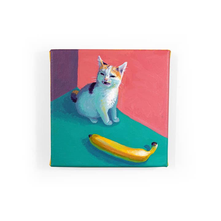 Banana Cat Painting for wholesale by Robin Good Art & Design