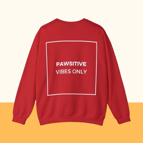 Backprint Heavy Blend™ Sweatshirt "PAWSITIVE VIBES ONLY" für den Großhandel von Pawzlove