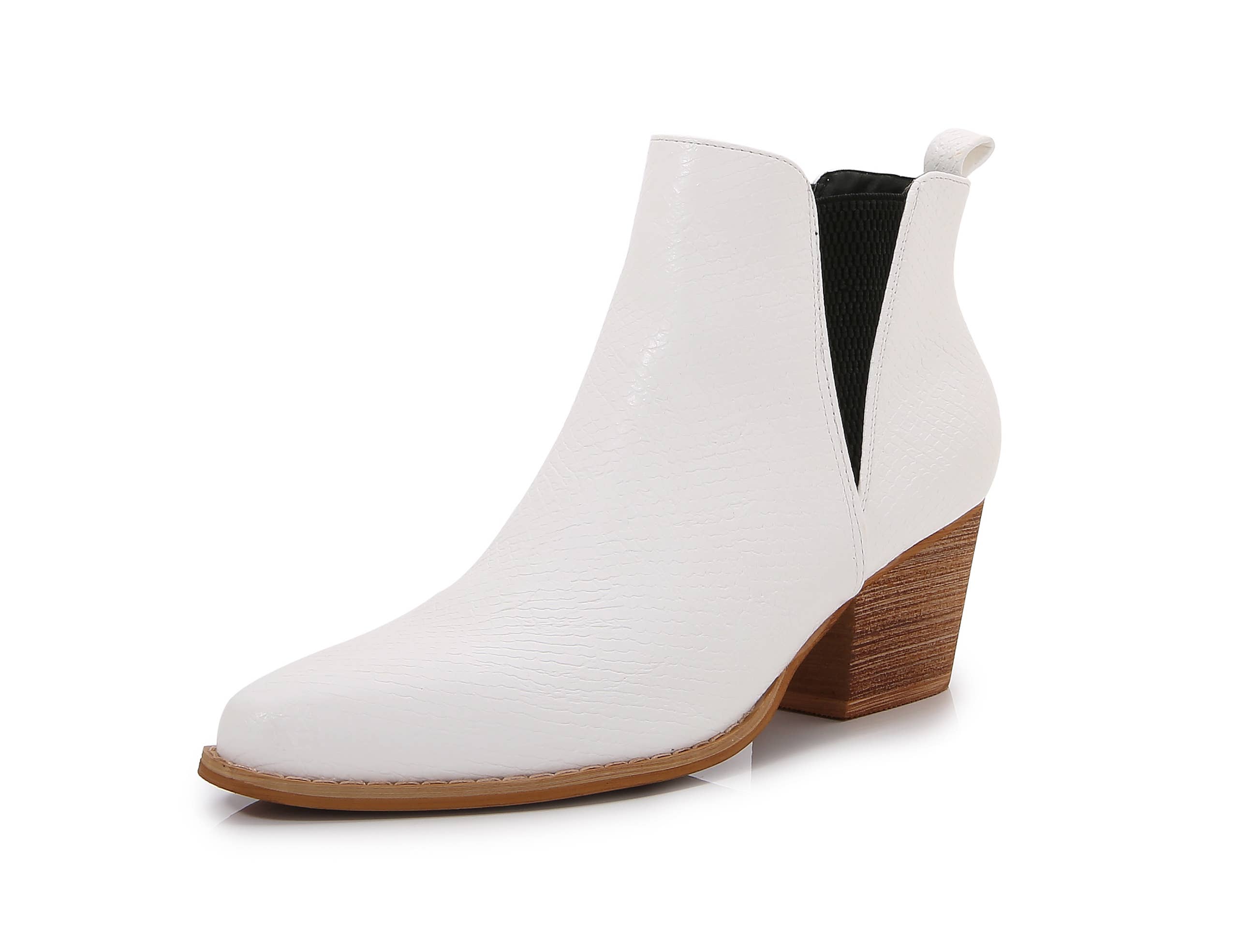 Shop Lev - Wholesale Booties - Women's - [PACK] Women Wooden Heel Slip on Casual Ankle Boots11