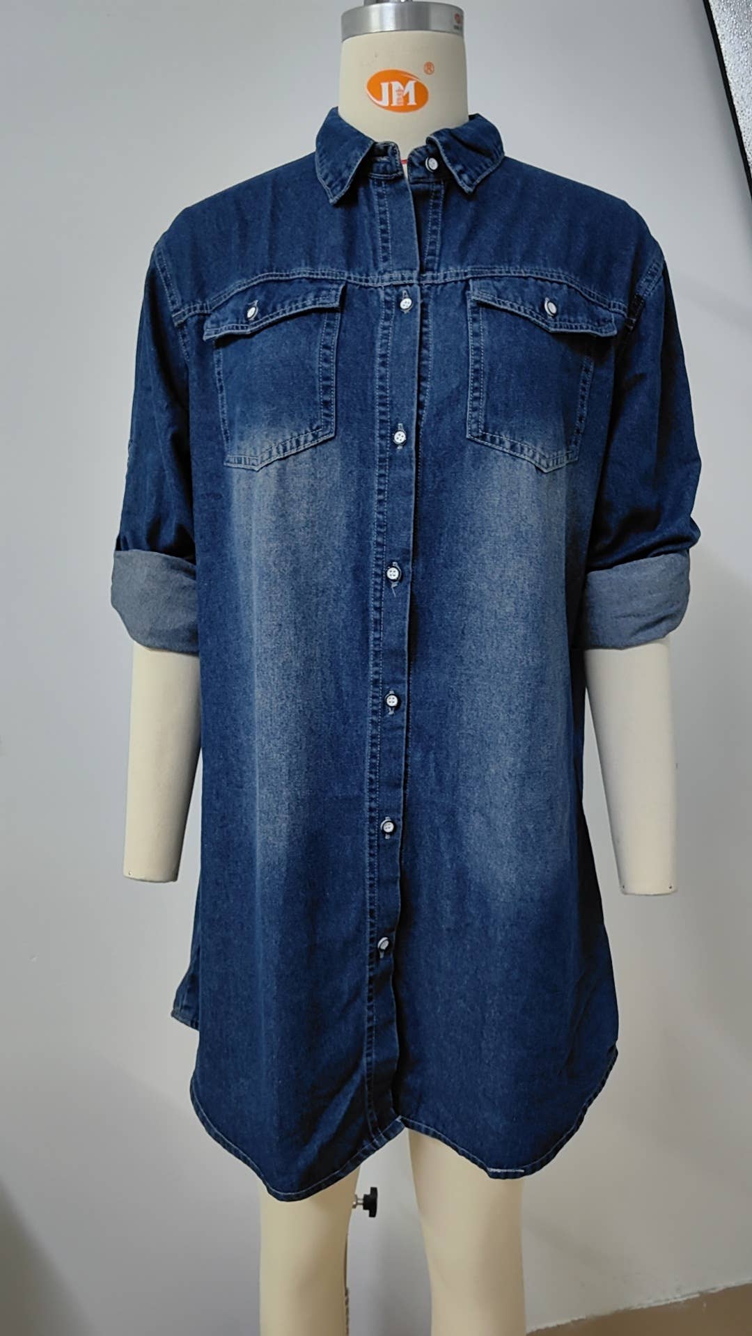 Hope & Sunshine - Wholesale Dress - Women's - Washed Denim Long Sleeve Casual Dress4