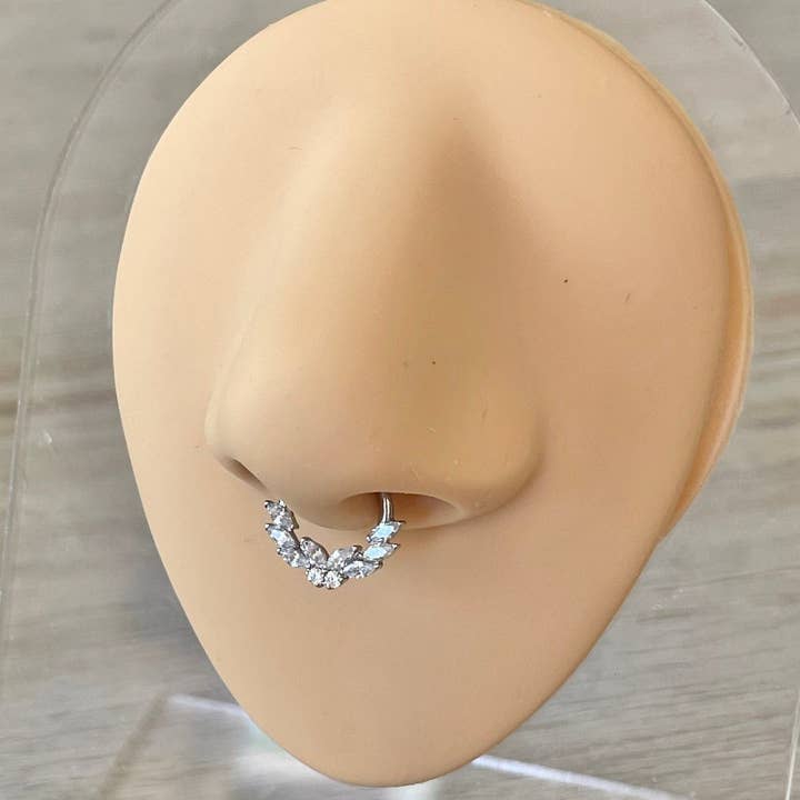 Elara Body Jewelry - Wholesale Single Earring - Silver Butterfly Septum Ring (16G | 8mm or 10mm | Surgical Steel | Gold or Silver)1