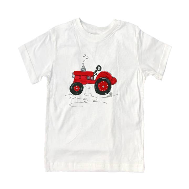 Cotton Tee Shirt 773 Red Tractor for wholesale by Designs By Beverly, LLC