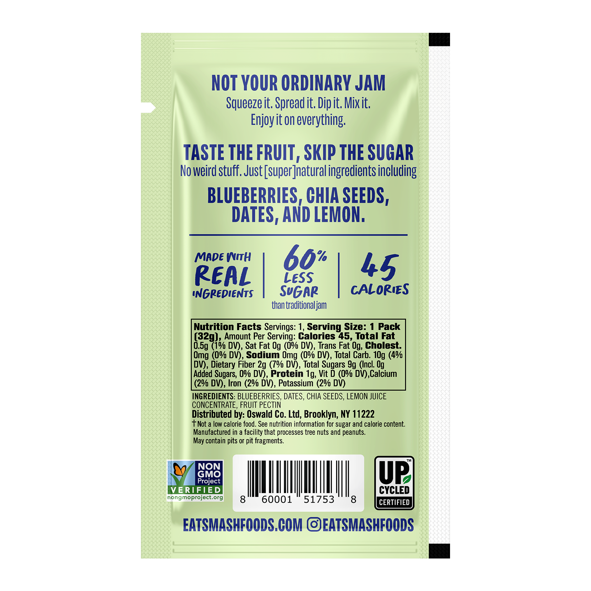 Smash Foods - Wholesale Jam/Jelly - Blueberry - Smash Single Serve Squeezies2