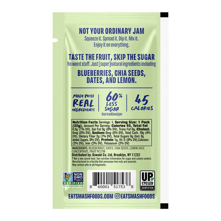 Smash Foods - Wholesale Jam/Jelly - Blueberry - Smash Single Serve Squeezies2