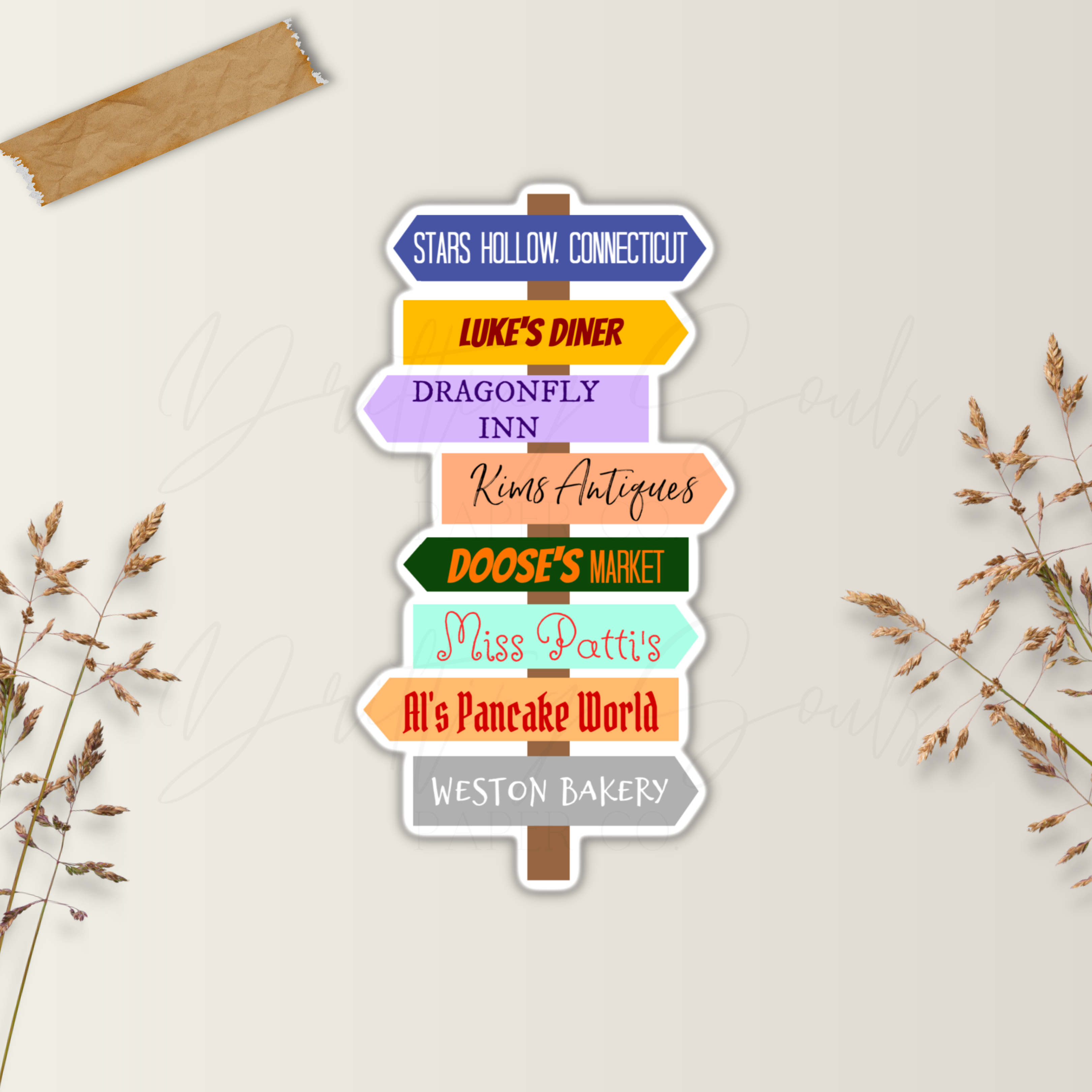 Drifting Souls Paper Co. - Wholesale Sticker - GILMORE GIRLS BUSINESSES SIGN WEATHERPROOF VINYL STICKER0