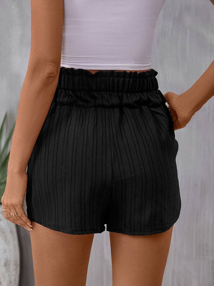 Black Pocketed High Waist Shorts for wholesale on Faire