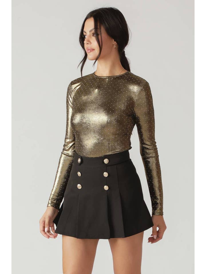 Gold An embellished bodysuit - IT13455 for wholesale on Faire