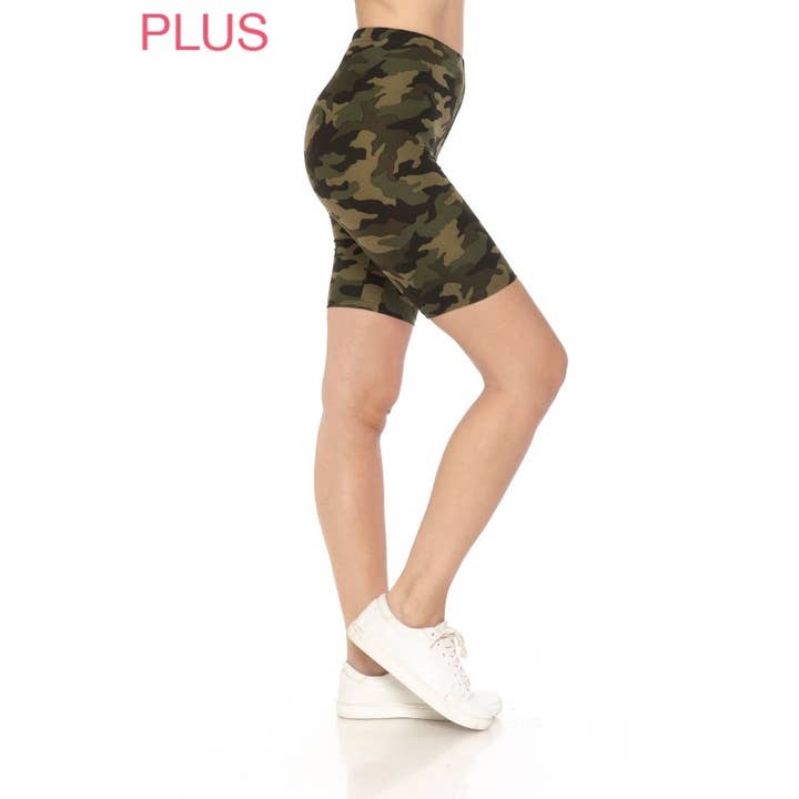 Pantaloncini da bici Plus Size Buttery Soft Print per la vendita all'ingrosso da parte di Leggings Depot