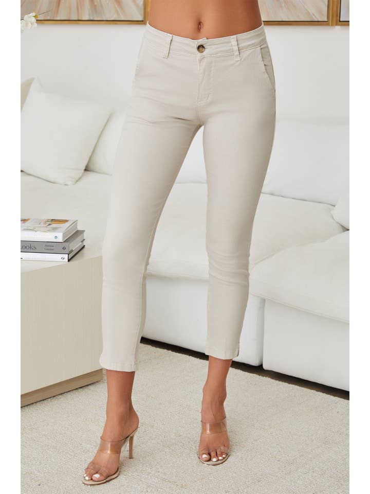 Beige COTTON CHINO PANT (822243-BEIGE) for wholesale on Faire