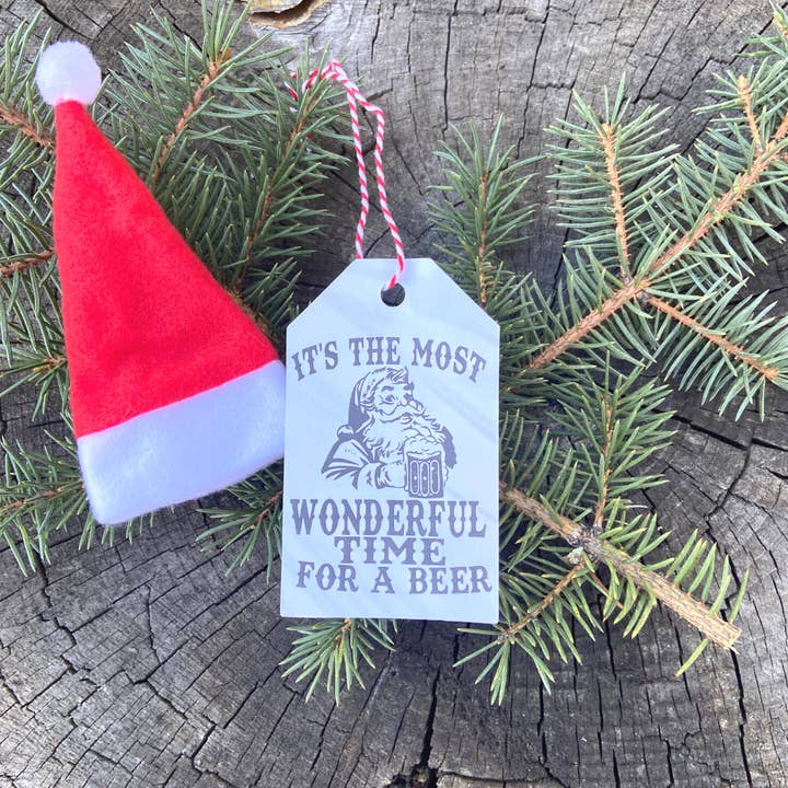 Skumps - Wholesale Gift Tag - Holiday Booze Gift Tag and Santa Hat Bottle Topper - 24 pack