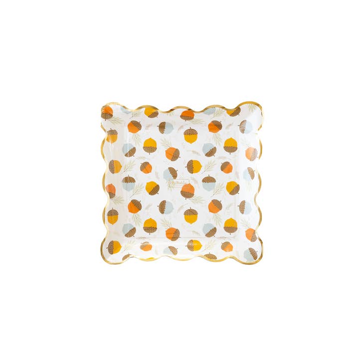 THP1042 - Harvest Scattered Acorn Paper Plate for wholesale by My Mind’s Eye