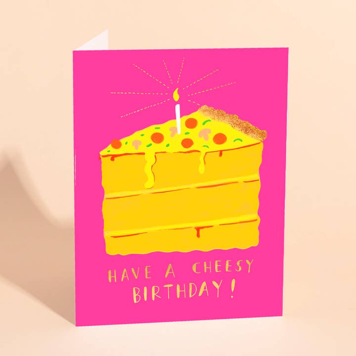 PIZZA CAKE - Birthday Card for wholesale by Carolyn Suzuki