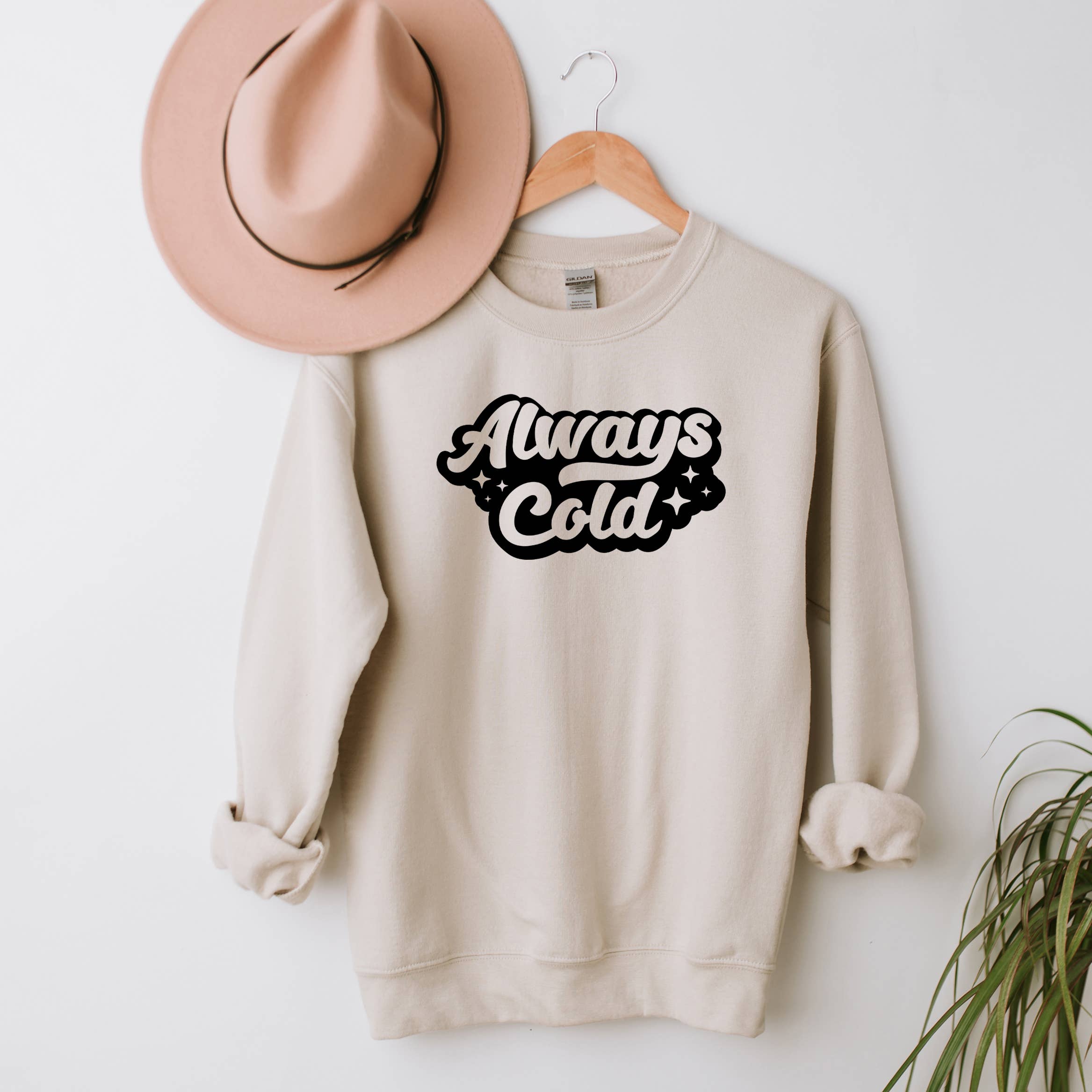 Olive And Ivory Wholesale - Wholesale Graphic Sweatshirt - Women's - Always Cold Retro | Sweatshirt0