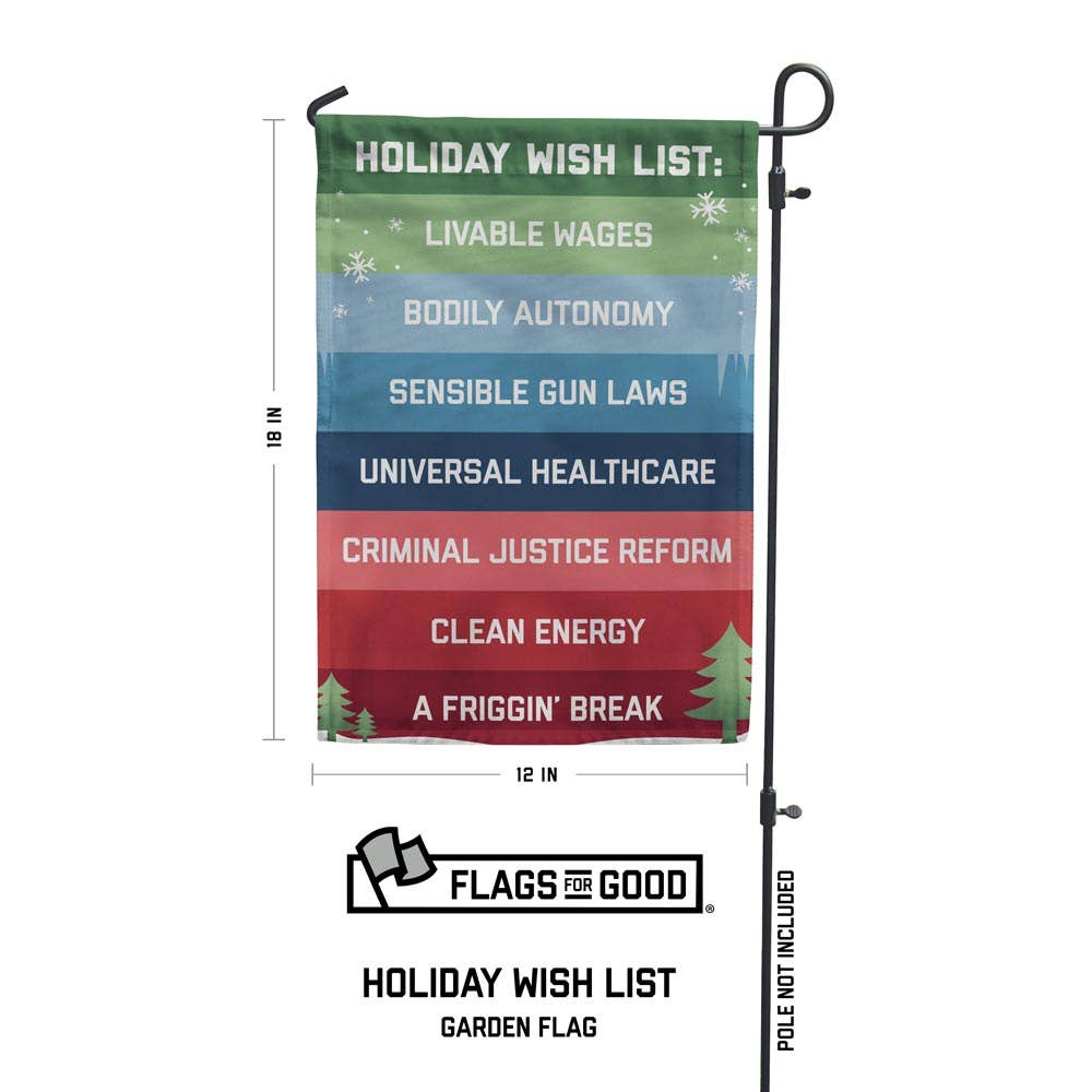 Flags For Good - Wholesale Flag - Holiday Wish List Garden Flag1