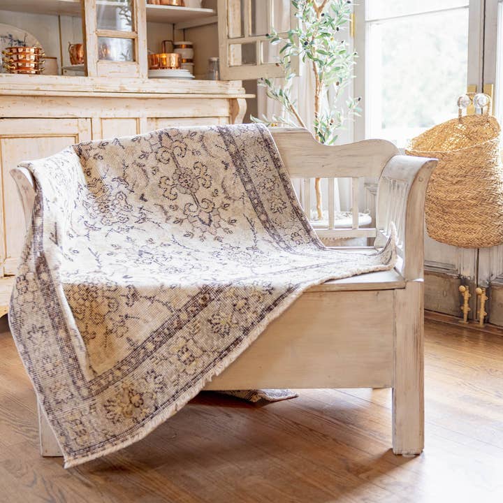 6.5' x 3.8' Vintage Turkish Vintage Taupe/Brown Rug for wholesale by Coppermill Kitchen LLC