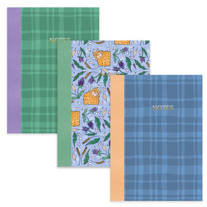 Cows & Tartan Notebook Set for wholesale by Neon Magpie
