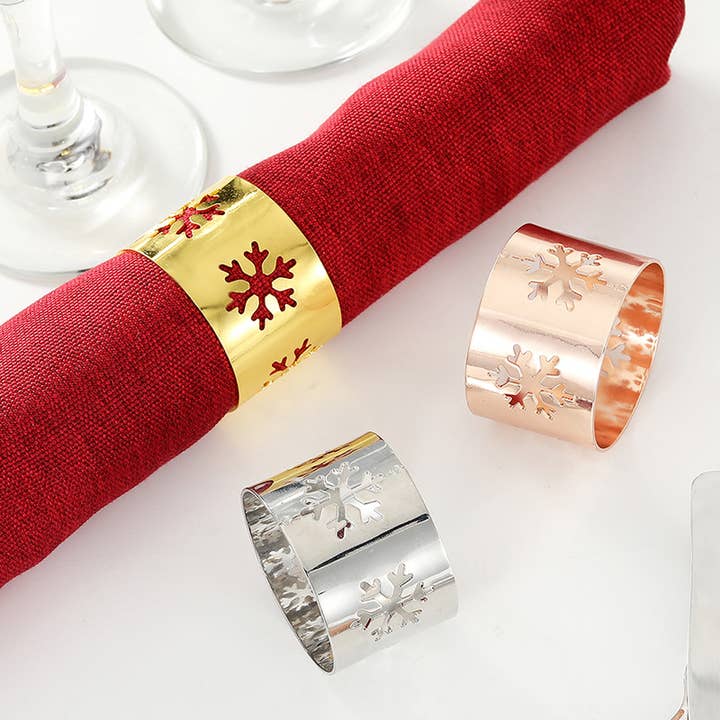 Sostraw & SmartThings - Wholesale Napkin ring - Napkin Ring - Christmas Snowflake 2 - Silver or Gold3