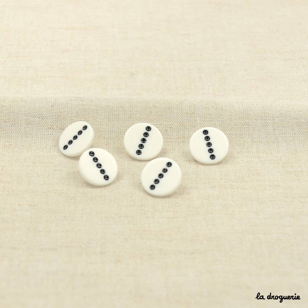 LA DROGUERIE - Wholesale Sewing Button/Snap - "Domino dot style button" 15 mm3