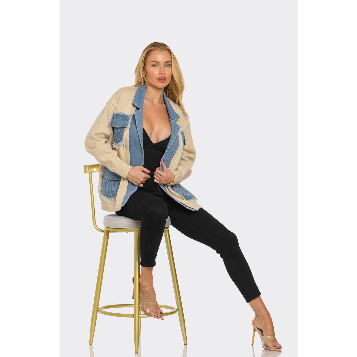 omgstyles - Wholesale Jas - Dames - Demi Denim Gezellige Jas8