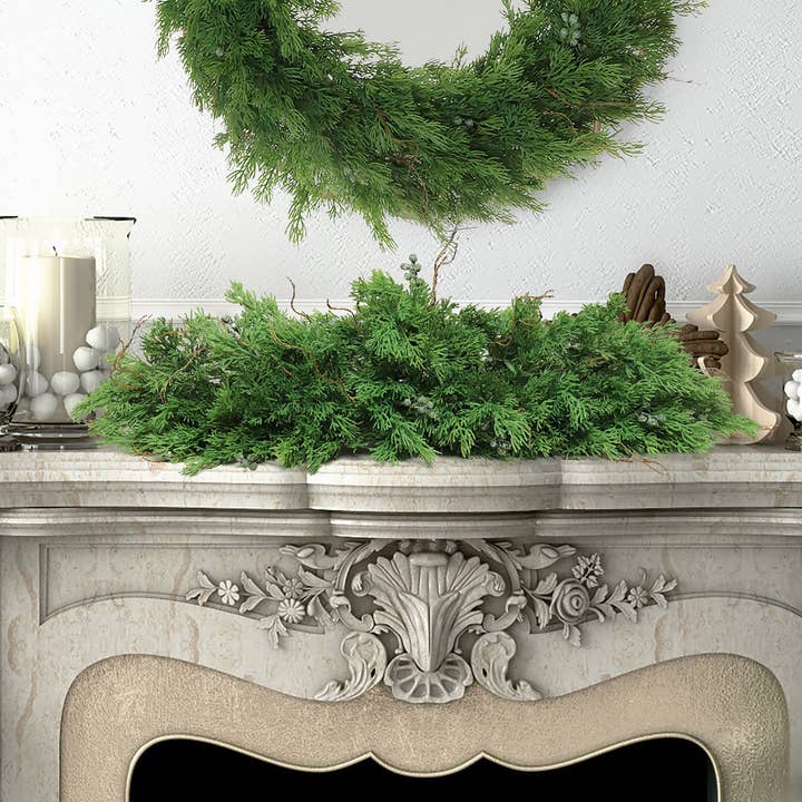 Larksilk - Wholesale Artificial plant - 17" Juniper Bush With Green Berries & Brown Twigs5