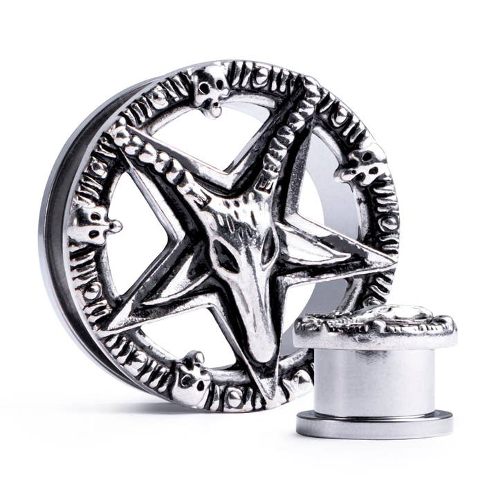 Silverstål Pentagramplugg/mätare för wholesale av Custom Plugs