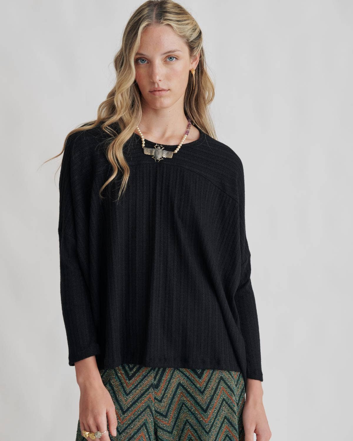 Malahierba - Wholesale Knit Top - Women's - Top Mely. Maxi wide sweatshirt jersey3