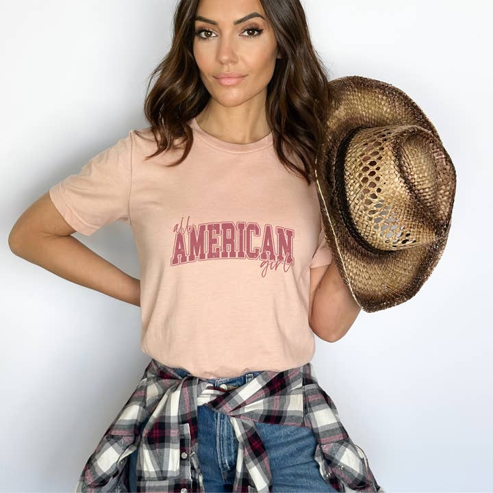 Trendznmore - Wholesale T-Shirt (Graphic) - Women's - All American Girl Varsity Graphic T-shirt