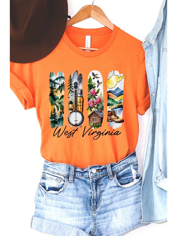COLORBEAR - Wholesale T-Shirt (Graphic) - Women's - West Virginia State Brushstroke Graphic Tee13