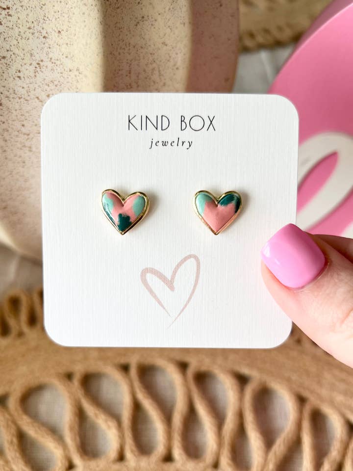 Valentines Earrings: Colorful Hearts for wholesale by Kind Box