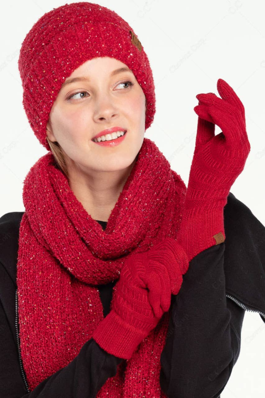 Hana - Vendita all'ingrosso Guanti - Donna - Guanto in maglia a coste tinta unita C.C17