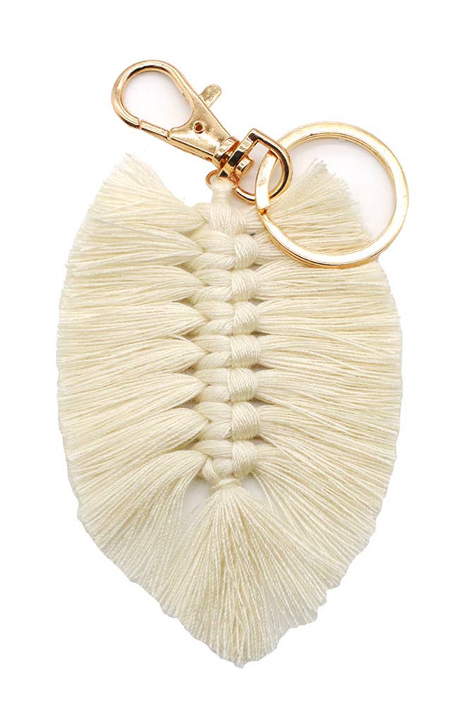 UNISHE – Großhandel Schlüsselanhänger – Damen – Buntes Makramee-Feder-Schlüsselbund MOQ 5PCS ACC14795